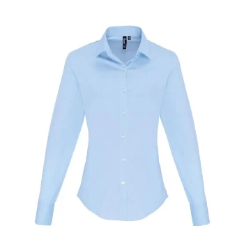 Ladies' Stretch Fit Cotton Poplin Long Sleeve Shirt