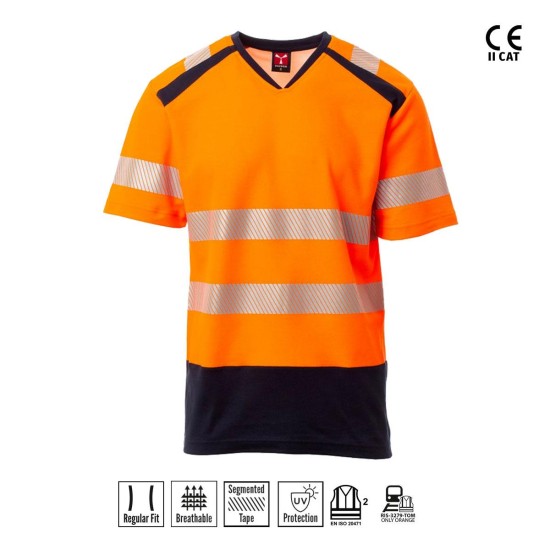 WAY T-SHIRT SCOLLO A V BICOLORE A/V PAYPER